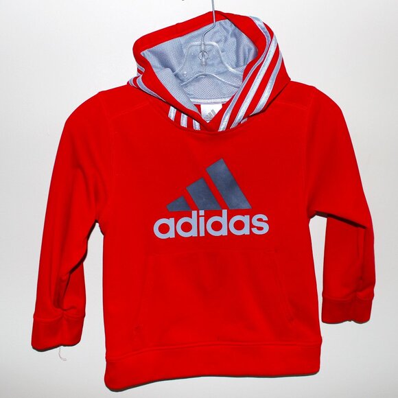 FREE WITH ANY BUY❤️Adidas kids warm hoodie pullover sweater light scarlet red - Picture 1 of 4